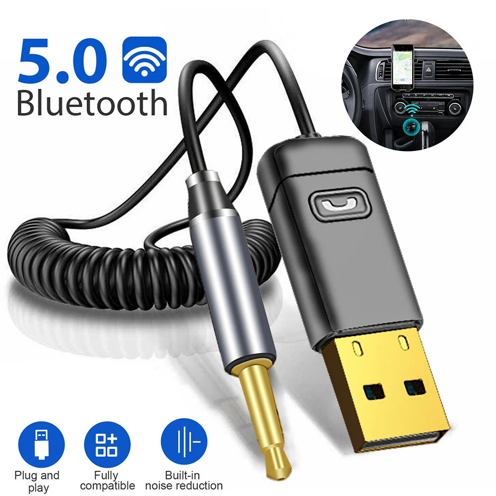 C11 Car Bluetooth-compatible 5.0 Transmitter Receiver Car Audio Aux Hands-free Call Two-in-one Audio Adapter For Pc Tv Car