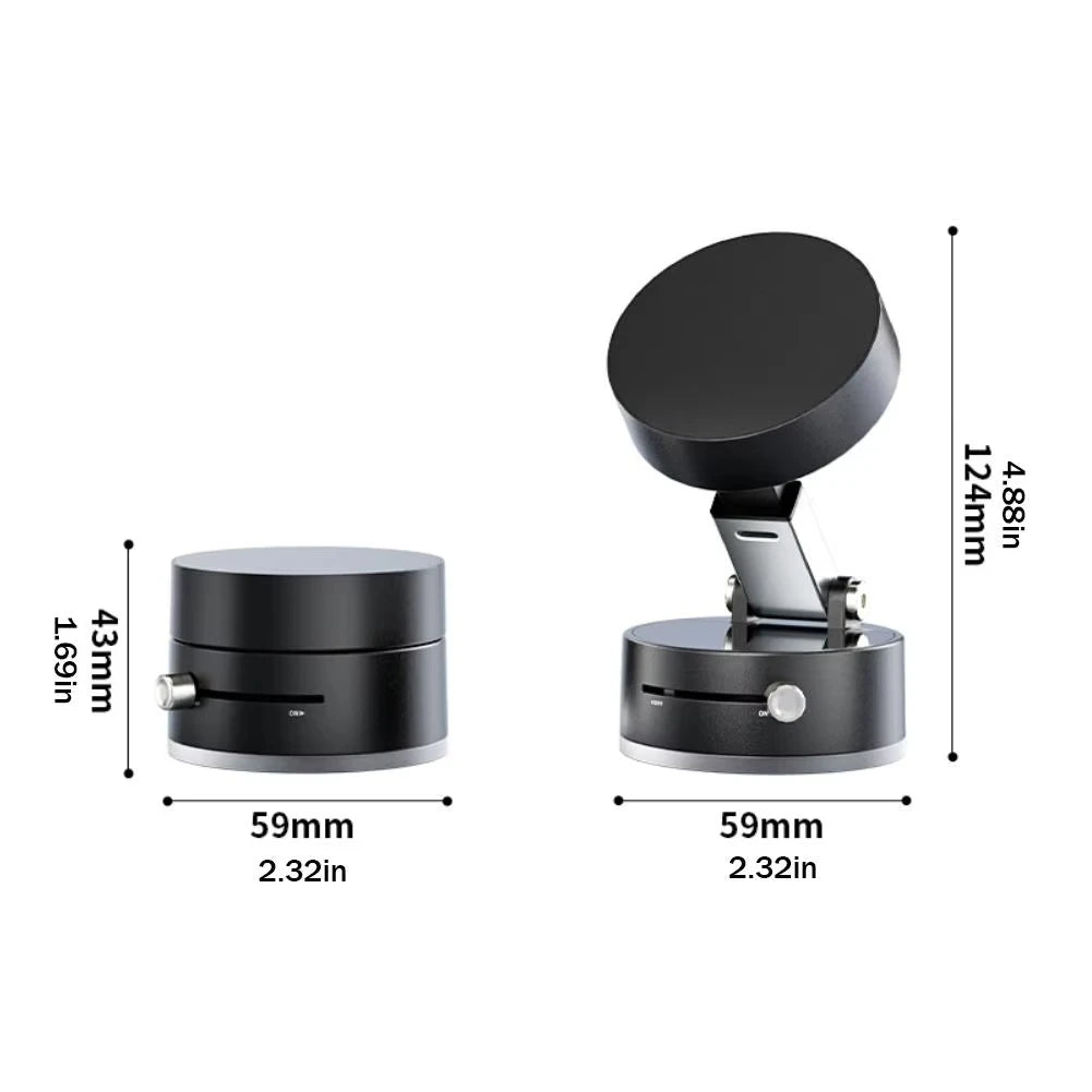 For Magsafe Vacuum Magnetic Suction Cup Folding Swivel Stand 360° Rotation for iPhone/ Android Lazy Double Sided Magnetic Holder