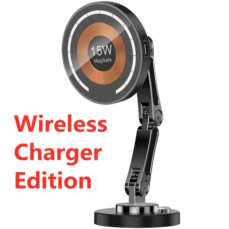 Car Magnetic Wireless Charger Adjustable Mobile Phone Holder for iPhone 15 14 13 12 Pro Max Fast Charging Easy Paste Mount Stand